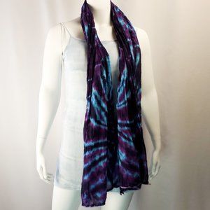 Purple and Peacock Spider Dye Crinkle Shawl/Scarf